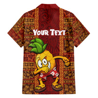 Custom Hawaii Family Matching Off Shoulder Maxi Dress and Hawaiian Shirt Aloha Funny Pineapple Mix Kakau Hawaiian Tribal LT03 - Polynesian Pride