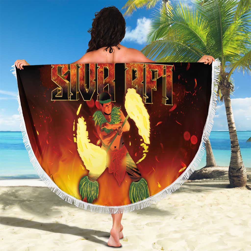 Samoan Siva Afi Beach Blanket Tribal Performers of Samoan Fire Knife Dancing LT03 - Polynesian Pride