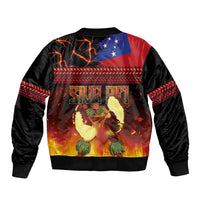 Samoan Siva Afi Bomber Jacket Tribal Performers of Samoan Fire Knife Dancing