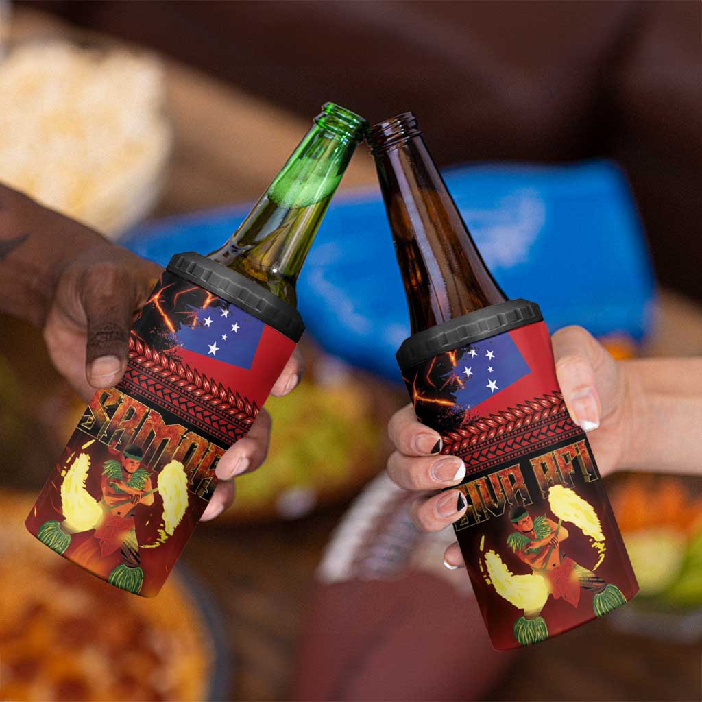 Samoan Siva Afi 4 in 1 Can Cooler Tumbler Tribal Performers of Samoan Fire Knife Dancing LT03 - Polynesian Pride