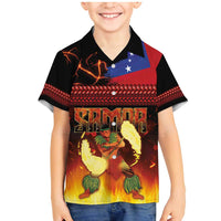 Samoan Siva Afi Family Matching Mermaid Dress and Hawaiian Shirt Tribal Performers of Samoan Fire Knife Dancing LT03 Son's Shirt Black - Polynesian Pride