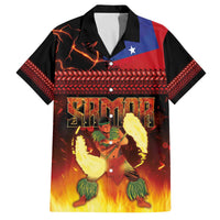 Samoan Siva Afi Family Matching Off The Shoulder Long Sleeve Dress and Hawaiian Shirt Tribal Performers of Samoan Fire Knife Dancing LT03 Dad's Shirt - Short Sleeve Black - Polynesian Pride