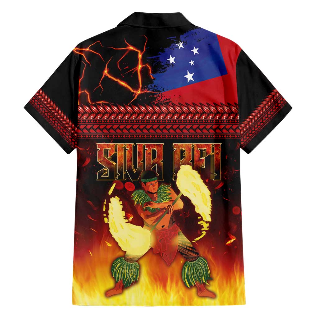 Samoan Siva Afi Family Matching Short Sleeve Bodycon Dress and Hawaiian Shirt Tribal Performers of Samoan Fire Knife Dancing LT03 - Polynesian Pride