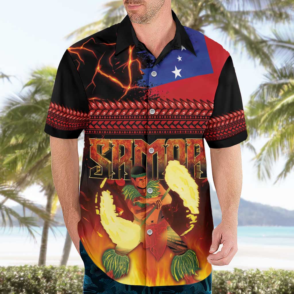 Samoan Siva Afi Hawaiian Shirt Tribal Performers of Samoan Fire Knife Dancing LT03 - Polynesian Pride