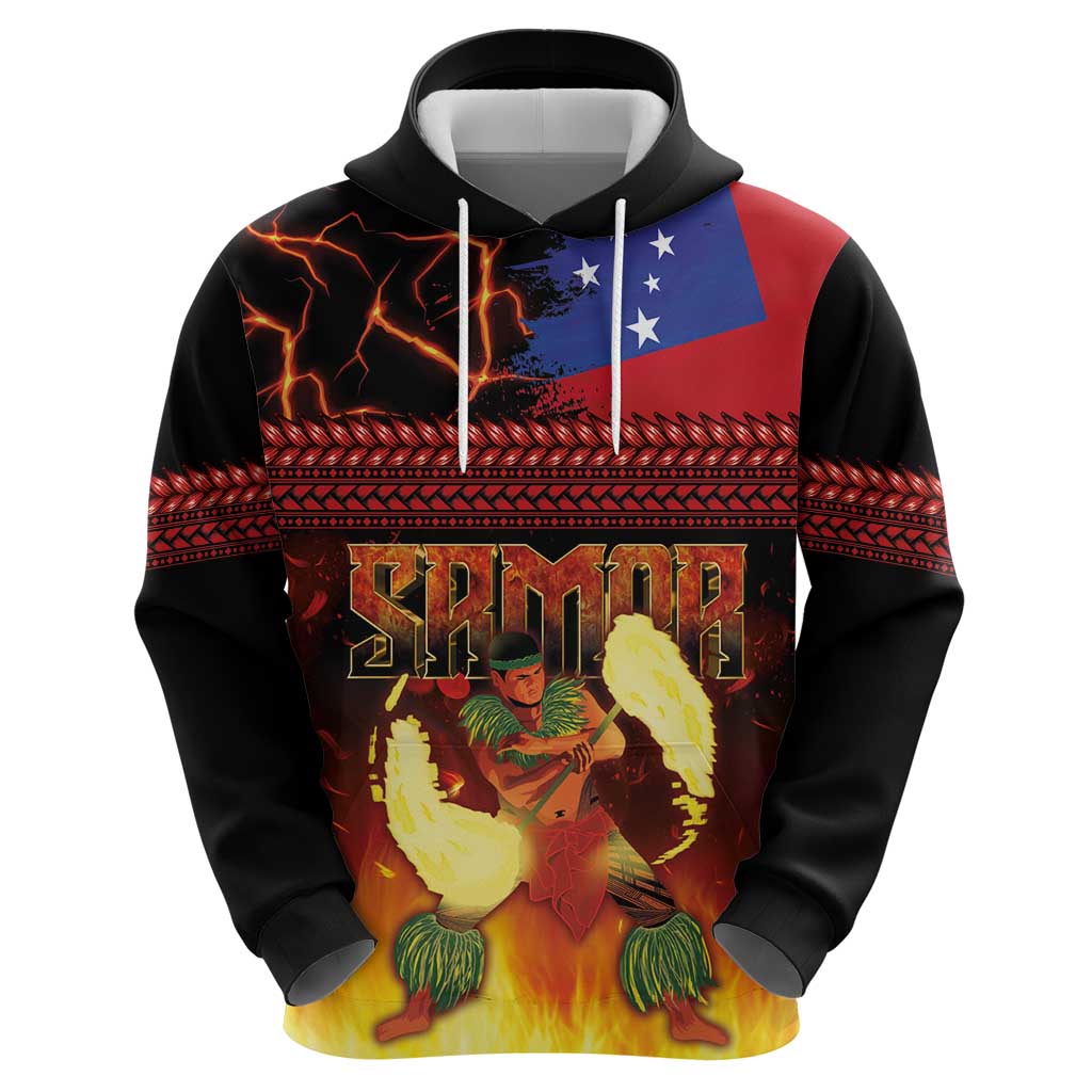 Samoan Siva Afi Hoodie Tribal Performers of Samoan Fire Knife Dancing LT03 - Polynesian Pride