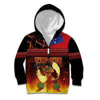 Samoan Siva Afi Kid Hoodie Tribal Performers of Samoan Fire Knife Dancing LT03 Zip Hoodie Black - Polynesian Pride