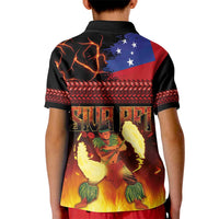 Samoan Siva Afi Kid Polo Shirt Tribal Performers of Samoan Fire Knife Dancing LT03 - Polynesian Pride