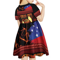 Samoan Siva Afi Kid Short Sleeve Dress Tribal Performers of Samoan Fire Knife Dancing LT03 - Polynesian Pride