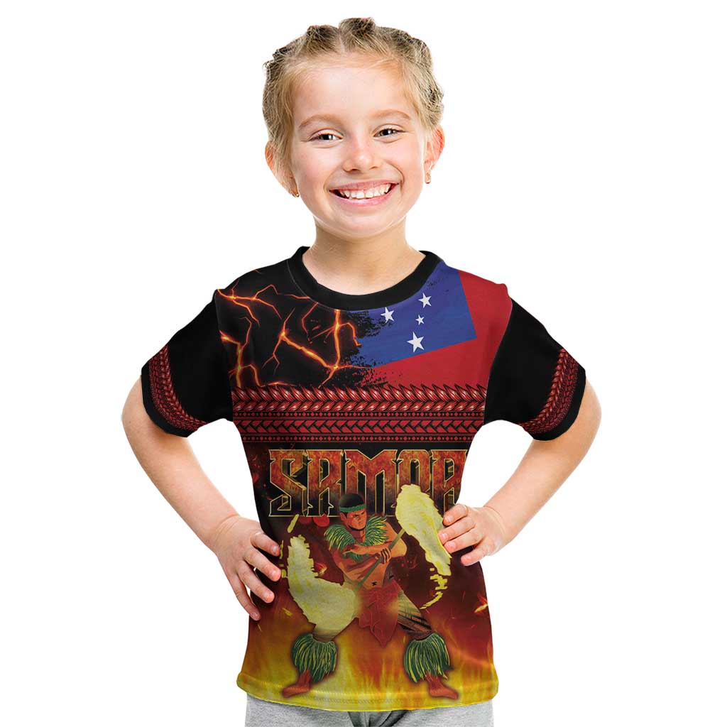 Samoan Siva Afi Kid T Shirt Tribal Performers of Samoan Fire Knife Dancing LT03 Black - Polynesian Pride