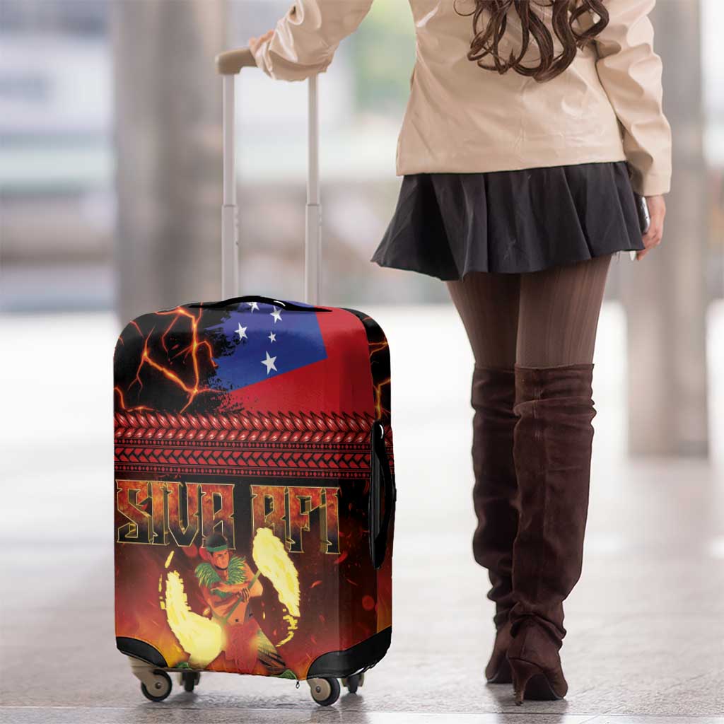 Samoan Siva Afi Luggage Cover Tribal Performers of Samoan Fire Knife Dancing LT03 - Polynesian Pride