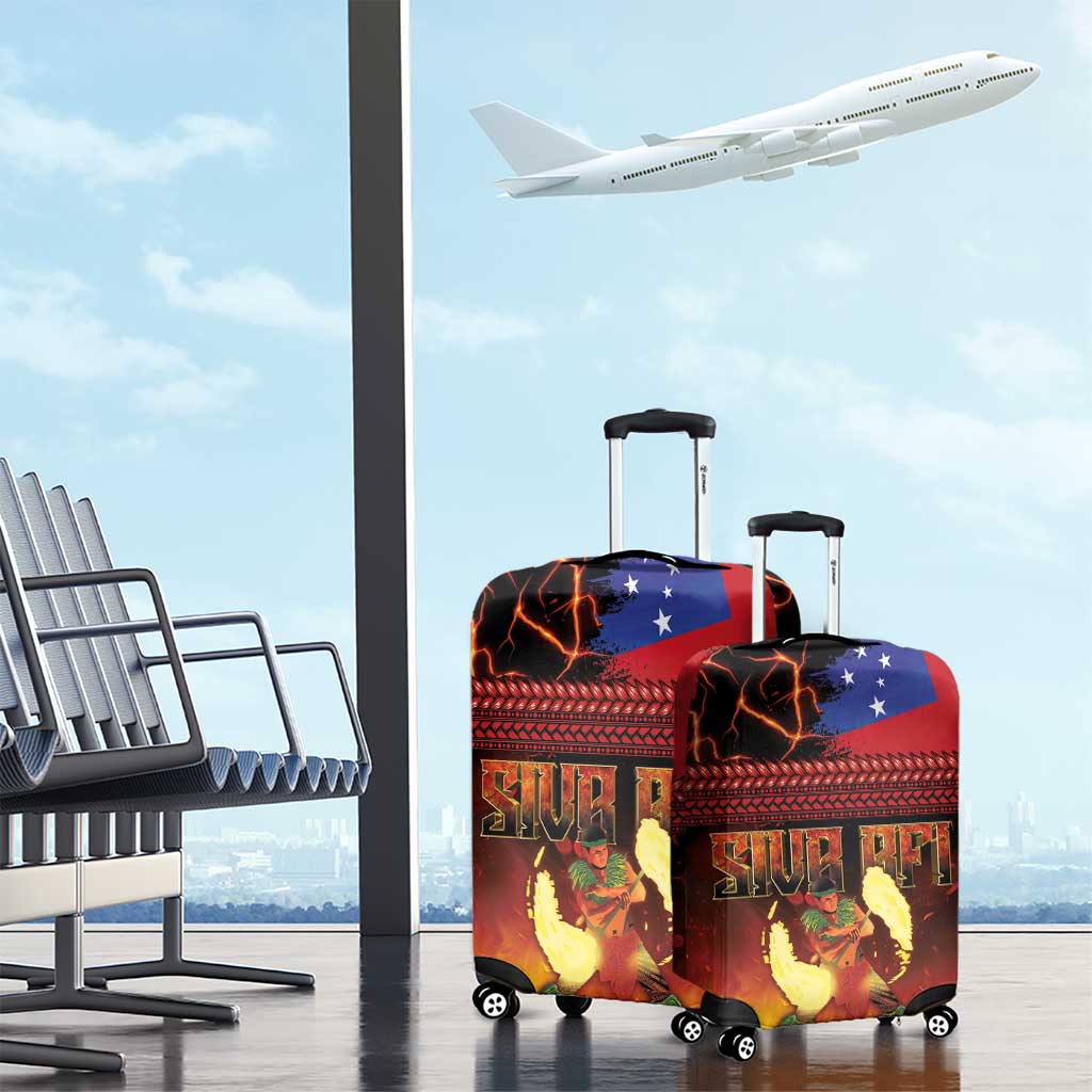Samoan Siva Afi Luggage Cover Tribal Performers of Samoan Fire Knife Dancing LT03 - Polynesian Pride