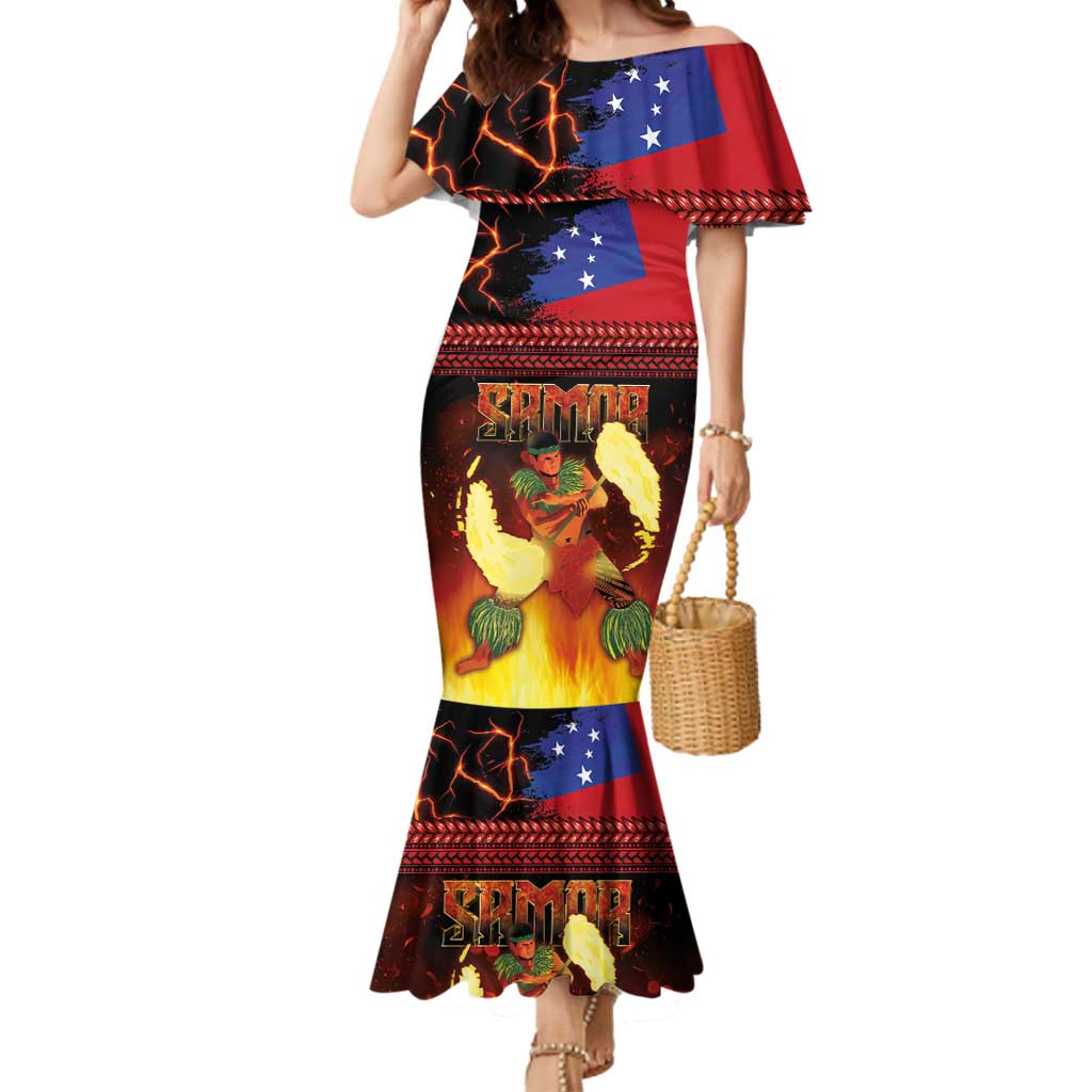 Samoan Siva Afi Mermaid Dress Tribal Performers of Samoan Fire Knife Dancing LT03 Women Black - Polynesian Pride
