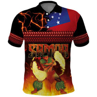 Samoan Siva Afi Polo Shirt Tribal Performers of Samoan Fire Knife Dancing LT03 Black - Polynesian Pride