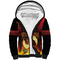 Samoan Siva Afi Sherpa Hoodie Tribal Performers of Samoan Fire Knife Dancing LT03 Unisex Black - Polynesian Pride