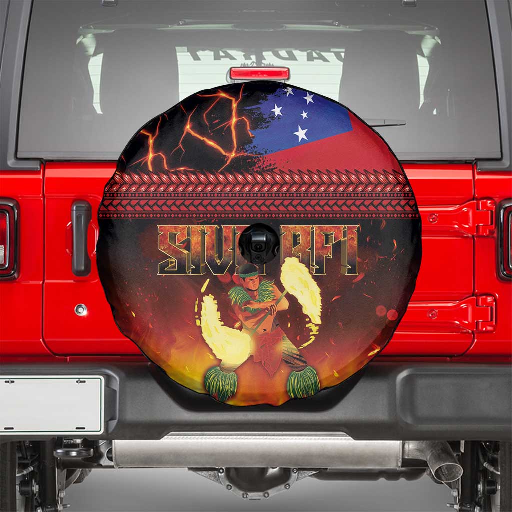 Samoan Siva Afi Spare Tire Cover Tribal Performers of Samoan Fire Knife Dancing LT03 - Polynesian Pride