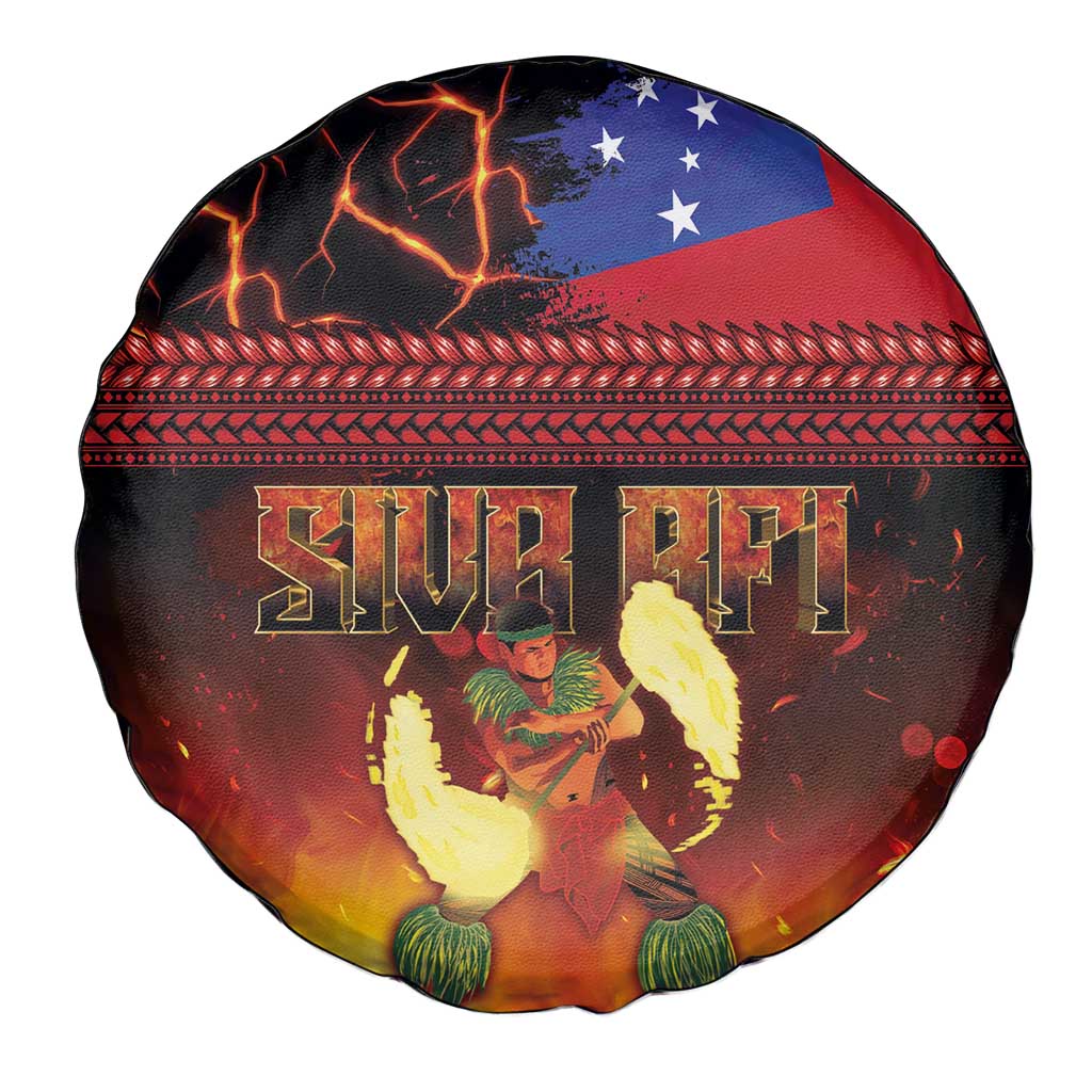 Samoan Siva Afi Spare Tire Cover Tribal Performers of Samoan Fire Knife Dancing LT03 - Polynesian Pride