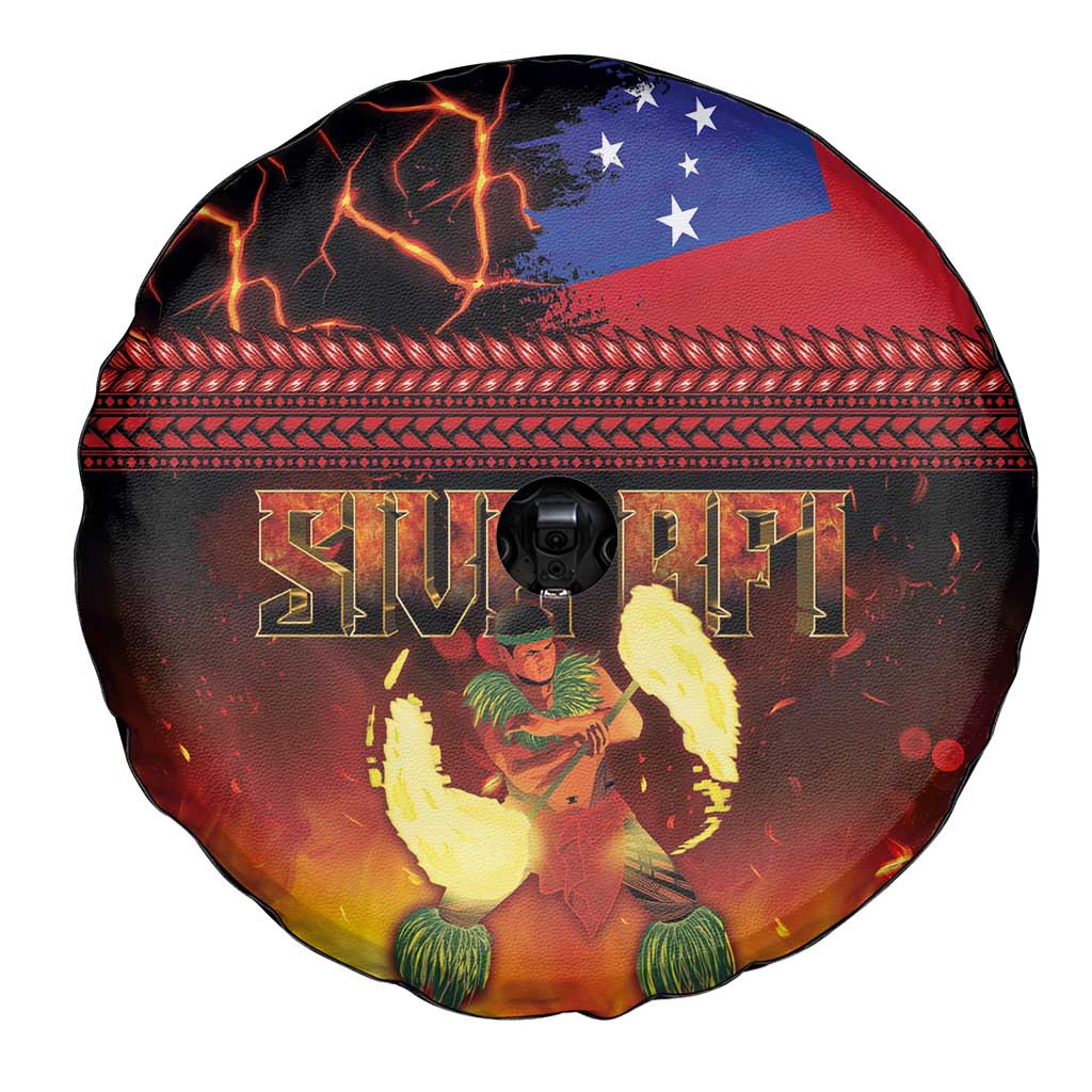 Samoan Siva Afi Spare Tire Cover Tribal Performers of Samoan Fire Knife Dancing LT03 - Polynesian Pride