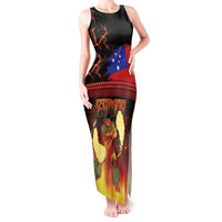 Samoan Siva Afi Tank Maxi Dress Tribal Performers of Samoan Fire Knife Dancing LT03 Women Black - Polynesian Pride