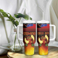 Samoan Siva Afi Tumbler With Handle Tribal Performers of Samoan Fire Knife Dancing