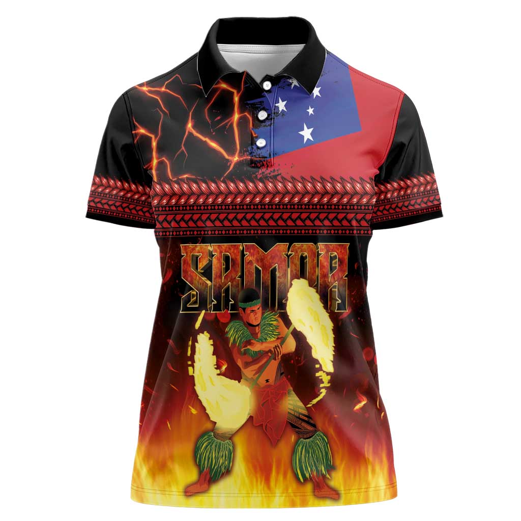 Samoan Siva Afi Women Polo Shirt Tribal Performers of Samoan Fire Knife Dancing