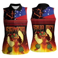 Samoan Siva Afi Women Sleeveless Polo Shirt Tribal Performers of Samoan Fire Knife Dancing LT03 - Polynesian Pride