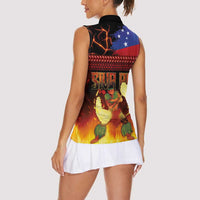 Samoan Siva Afi Women Sleeveless Polo Shirt Tribal Performers of Samoan Fire Knife Dancing LT03 - Polynesian Pride