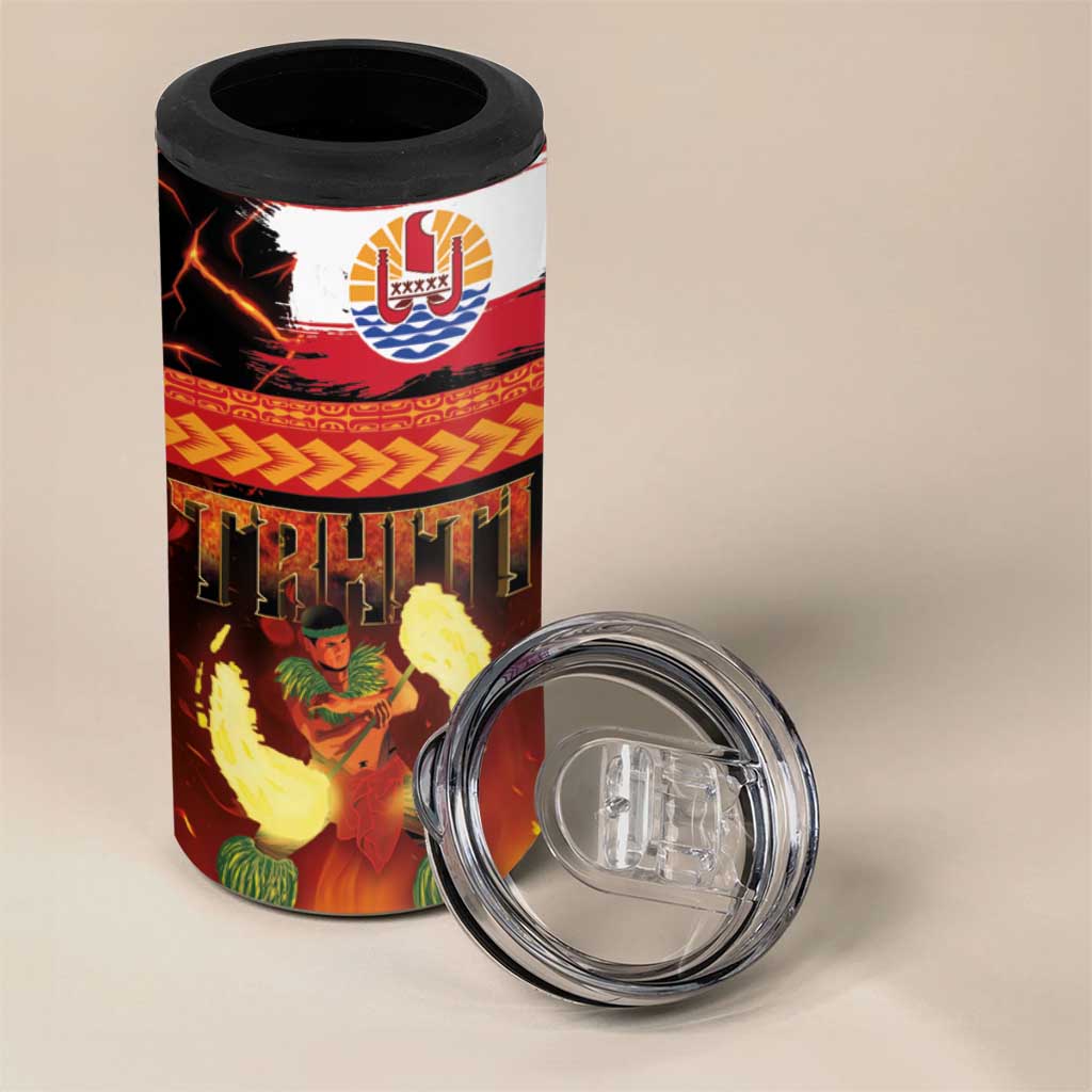 Tahitian Siva Afi 4 in 1 Can Cooler Tumbler Tribal Performers of Tahitian Fire Knife Dancing LT03 - Polynesian Pride