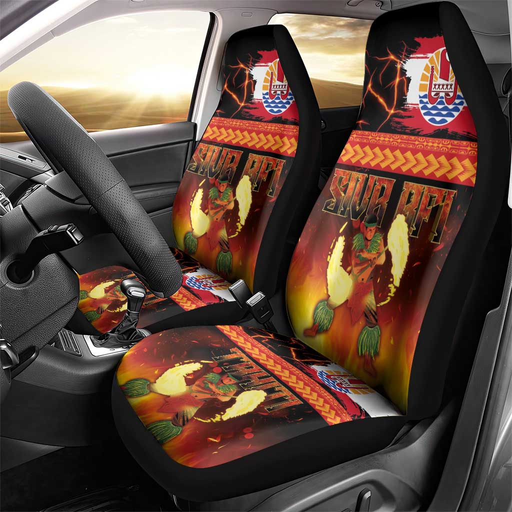 Tahitian Siva Afi Car Seat Cover Tribal Performers of Tahitian Fire Knife Dancing LT03 - Polynesian Pride