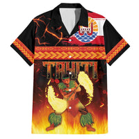 Tahitian Siva Afi Family Matching Puletasi and Hawaiian Shirt Tribal Performers of Tahitian Fire Knife Dancing LT03 Dad's Shirt - Short Sleeve Black - Polynesian Pride