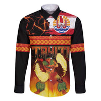 Tahitian Siva Afi Family Matching Puletasi and Hawaiian Shirt Tribal Performers of Tahitian Fire Knife Dancing LT03 Dad's Shirt - Long Sleeve Black - Polynesian Pride