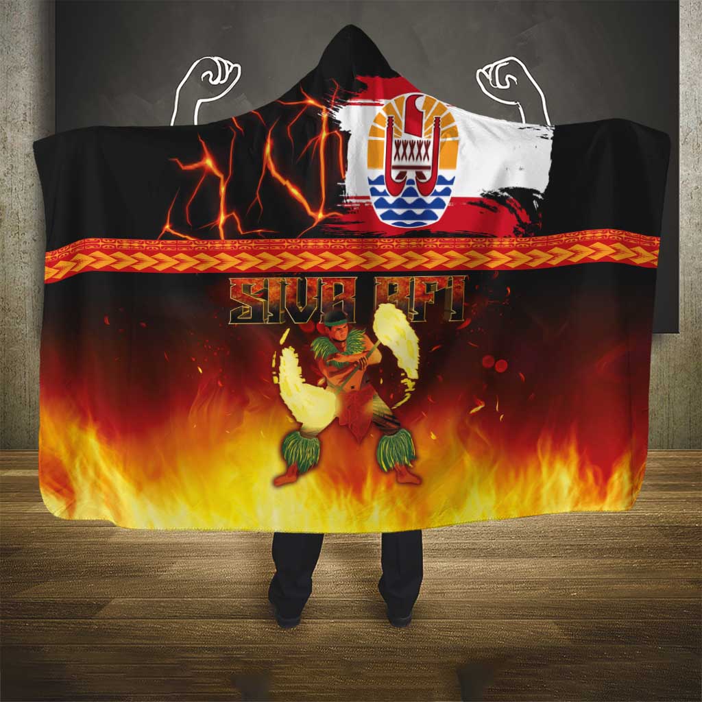 Tahitian Siva Afi Hooded Blanket Tribal Performers of Tahitian Fire Knife Dancing LT03 - Polynesian Pride
