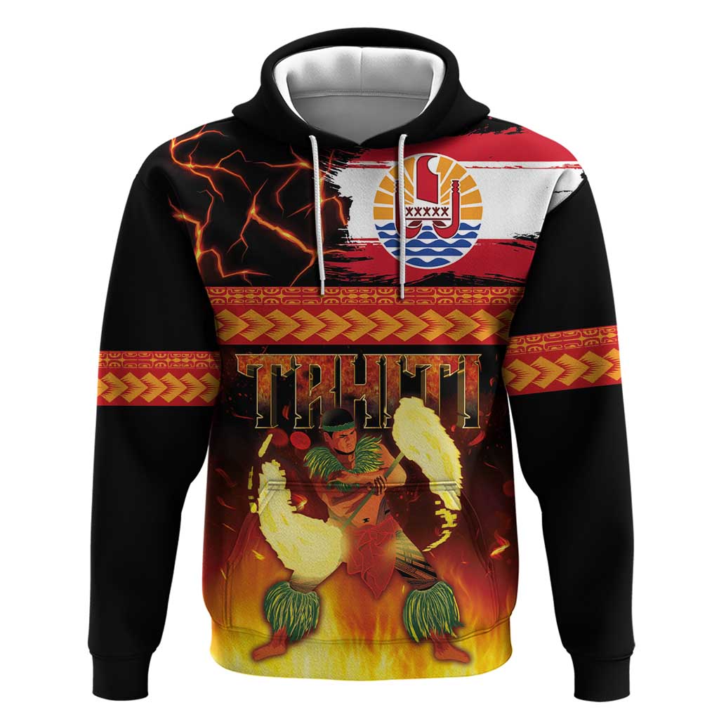 Tahitian Siva Afi Hoodie Tribal Performers of Tahitian Fire Knife Dancing LT03 Pullover Hoodie Black - Polynesian Pride