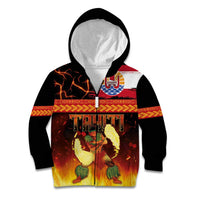 Tahitian Siva Afi Kid Hoodie Tribal Performers of Tahitian Fire Knife Dancing LT03 Zip Hoodie Black - Polynesian Pride