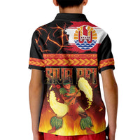 Tahitian Siva Afi Kid Polo Shirt Tribal Performers of Tahitian Fire Knife Dancing LT03 - Polynesian Pride