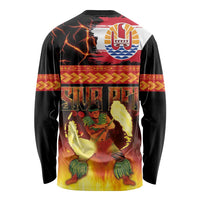 Tahitian Siva Afi Long Sleeve Shirt Tribal Performers of Tahitian Fire Knife Dancing LT03 - Polynesian Pride