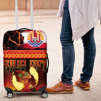 Tahitian Siva Afi Luggage Cover Tribal Performers of Tahitian Fire Knife Dancing LT03 Black - Polynesian Pride
