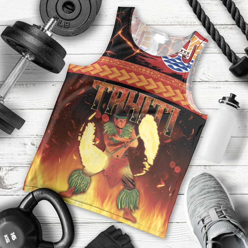 Tahitian Siva Afi Men Tank Top Tribal Performers of Tahitian Fire Knife Dancing LT03 - Polynesian Pride