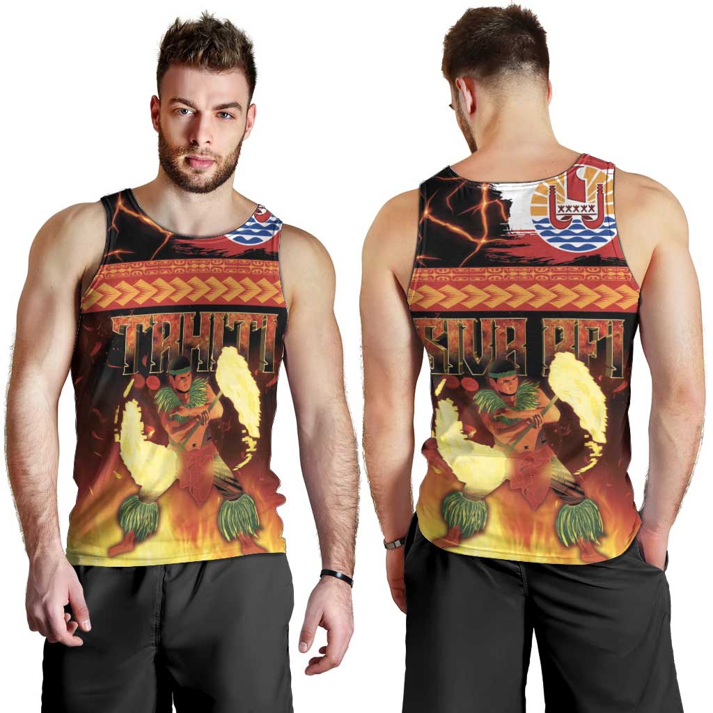 Tahitian Siva Afi Men Tank Top Tribal Performers of Tahitian Fire Knife Dancing LT03 - Polynesian Pride