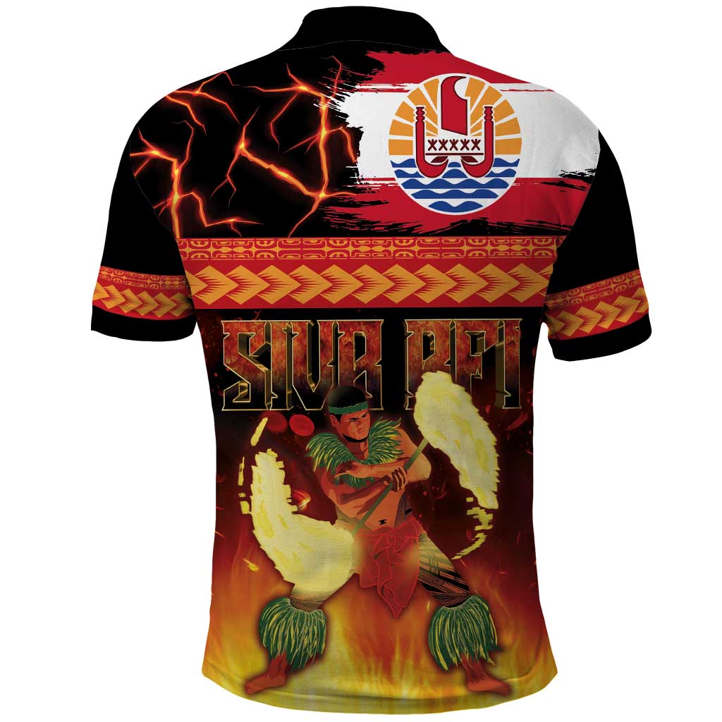Tahitian Siva Afi Polo Shirt Tribal Performers of Tahitian Fire Knife Dancing LT03 - Polynesian Pride