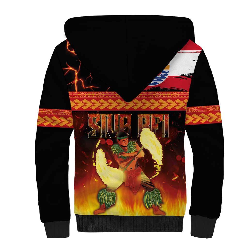Tahitian Siva Afi Sherpa Hoodie Tribal Performers of Tahitian Fire Knife Dancing LT03 - Polynesian Pride