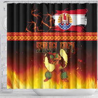 Tahitian Siva Afi Shower Curtain Tribal Performers of Tahitian Fire Knife Dancing LT03 - Polynesian Pride