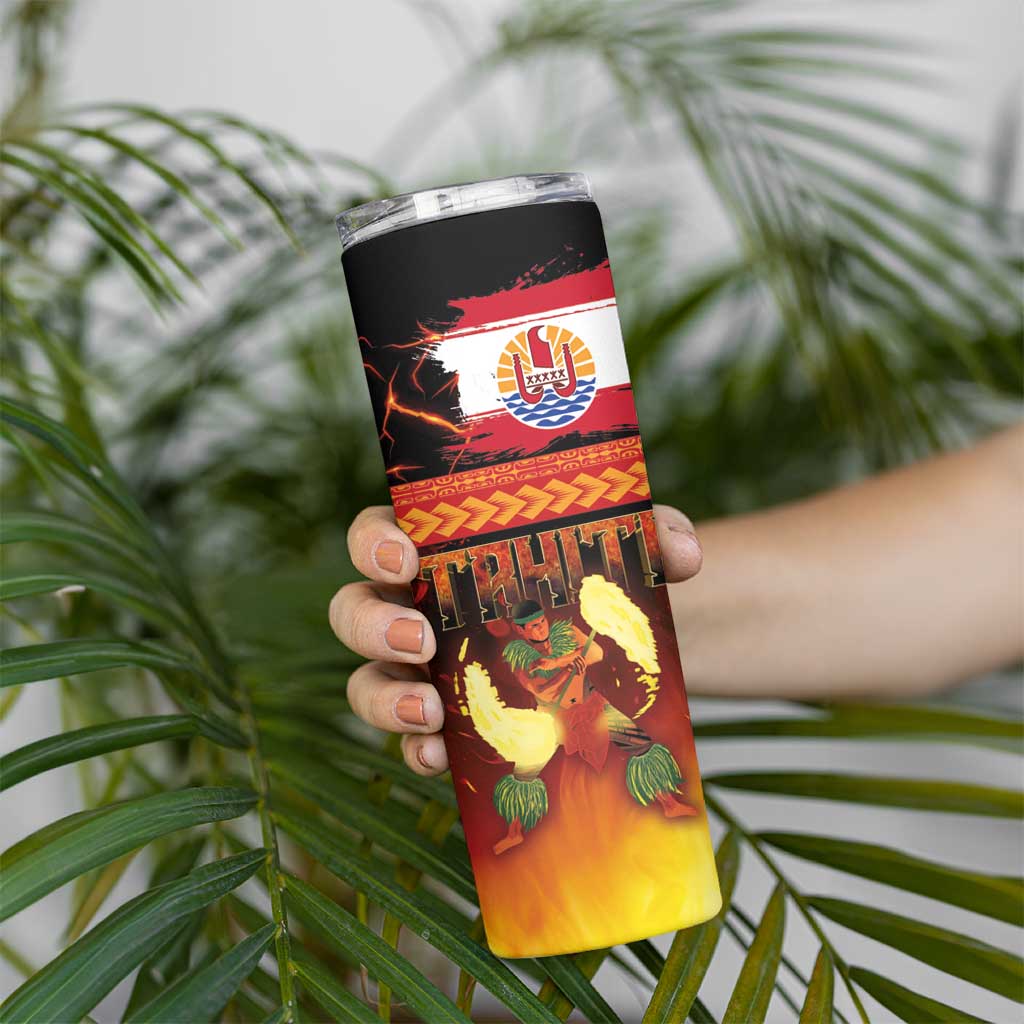 Tahitian Siva Afi Skinny Tumbler Tribal Performers of Tahitian Fire Knife Dancing LT03 - Polynesian Pride