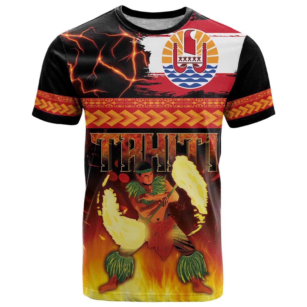 Tahitian Siva Afi T Shirt Tribal Performers of Tahitian Fire Knife Dancing LT03 Black - Polynesian Pride