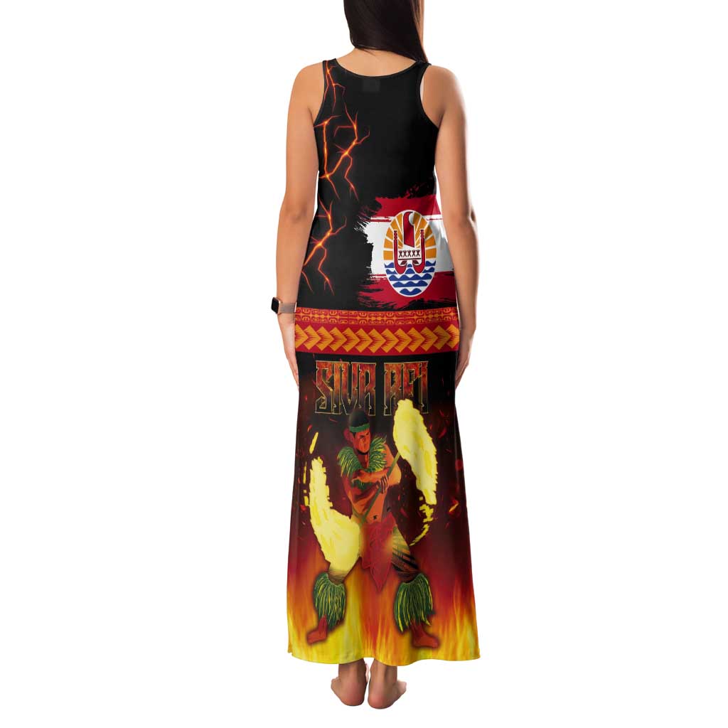 Tahitian Siva Afi Tank Maxi Dress Tribal Performers of Tahitian Fire Knife Dancing LT03 - Polynesian Pride