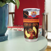 Tahitian Siva Afi Tumbler Cup Tribal Performers of Tahitian Fire Knife Dancing LT03 - Polynesian Pride
