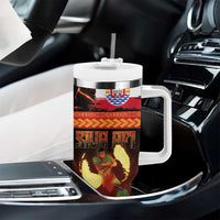 Tahitian Siva Afi Tumbler With Handle Tribal Performers of Tahitian Fire Knife Dancing LT03 - Polynesian Pride