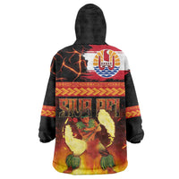 Tahitian Siva Afi Wearable Blanket Hoodie Tribal Performers of Tahitian Fire Knife Dancing LT03 - Polynesian Pride