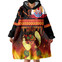 Tahitian Siva Afi Wearable Blanket Hoodie Tribal Performers of Tahitian Fire Knife Dancing LT03 - Polynesian Pride