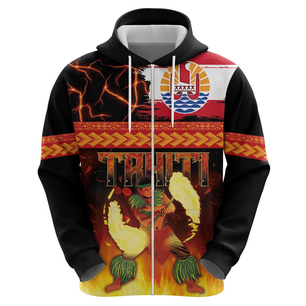Tahitian Siva Afi Zip Hoodie Tribal Performers of Tahitian Fire Knife Dancing LT03 - Polynesian Pride