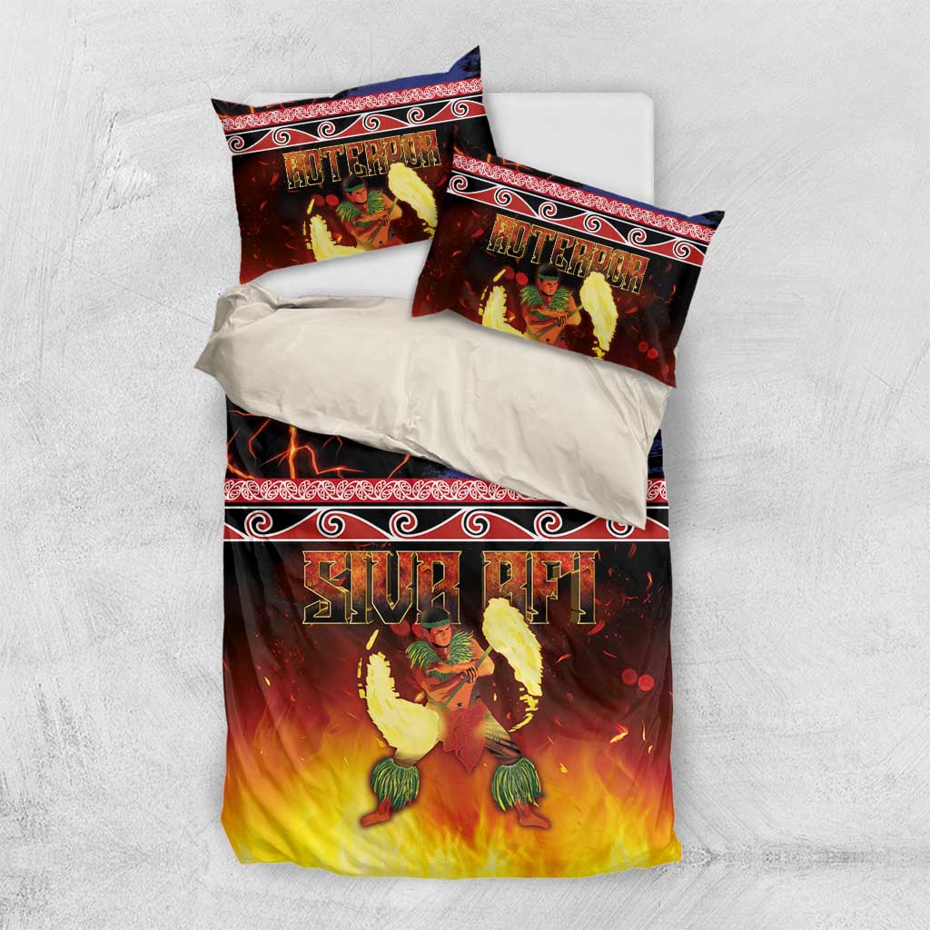 Aotearoa Siva Afi Bedding Set Tribal Performers of Aotearoa Fire Knife Dancing
